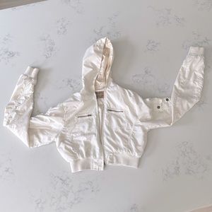 Sporty White Cropped Jacket